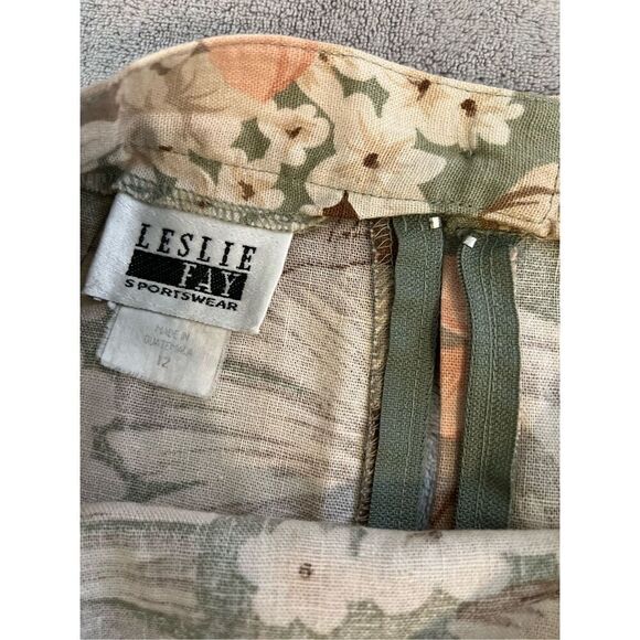 Women’s Linen Floral Button Down Set Hawaiian Tropical Skirt & Top - Picture 9 of 11